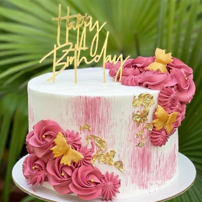 Pretty Flower Theme Cake 
