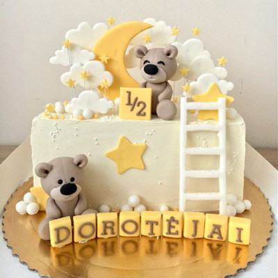 Teddy Bear  Half Year Birthday Cake
