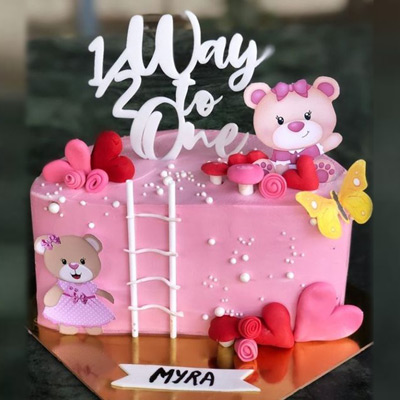 Dreamy Pink Half Birthday Cake
