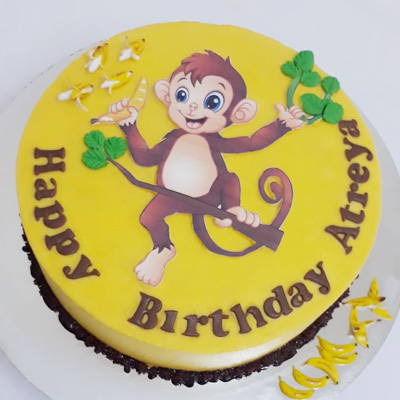 Naughty Monkey Theme Cake