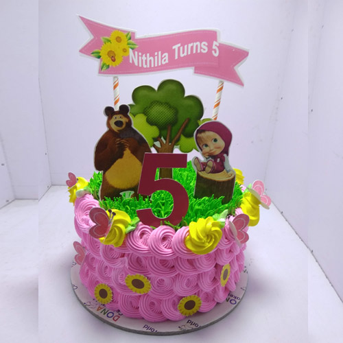 Masha And Bear Theme Cake