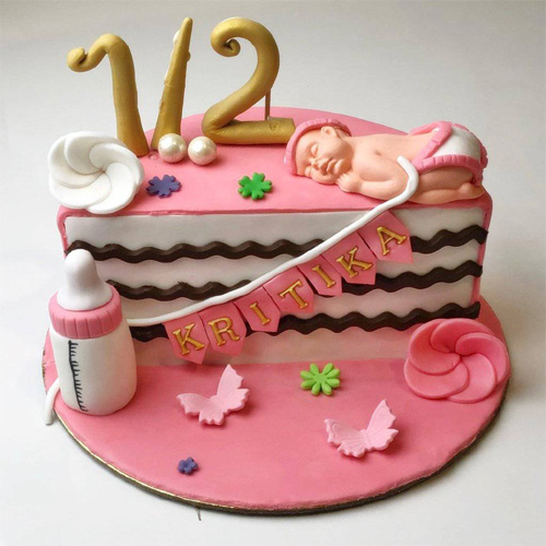 Roseate Half Birthday Cake