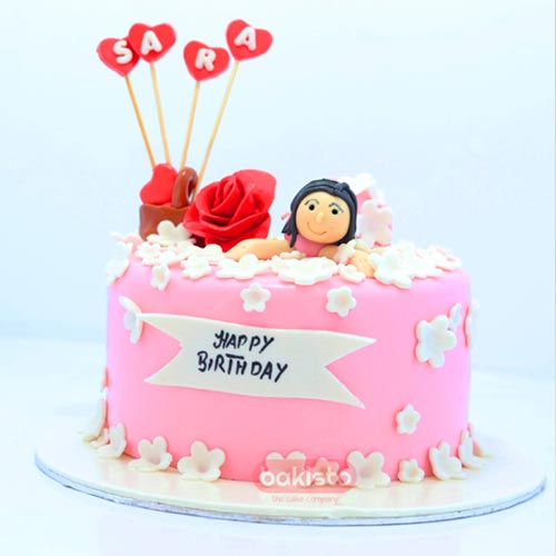 Little Pinky Girl Theme Cake