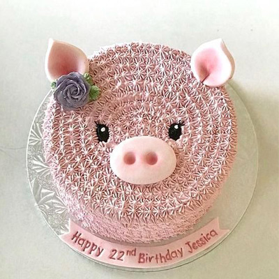 Pink Pig Theme Cake