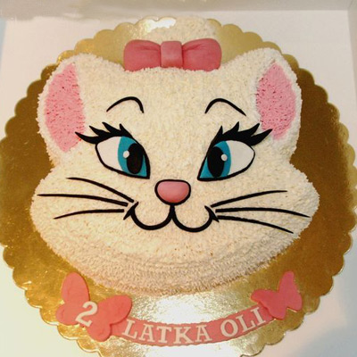 Birthday Cake 127 - Cute Cat Face - Aggie's Bakery & Cake Shop