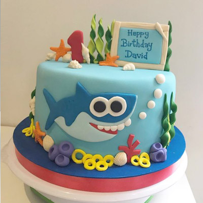 Cute Baby Shark Theme Cake