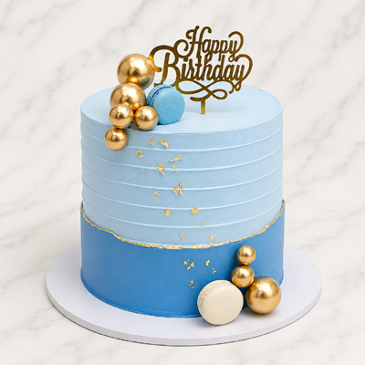 Royal Blue Luxe Birthday Cake