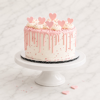 Sweetheart Pink Drip Cake