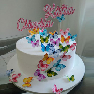 Colourful Butterfly Theme Cake