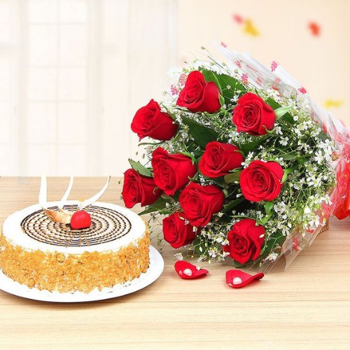 Cake & Flower Combo