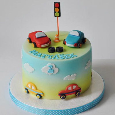 Super Car Theme Cake