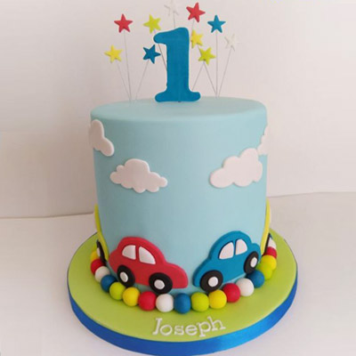Little Super Car Theme Cake
