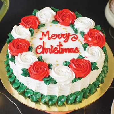 Floral Coronal Christmas Cake