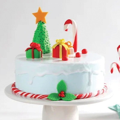 Joyful Virtuous Christmas Fondant Cake