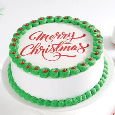 Merry Christmas Photo  Cake 