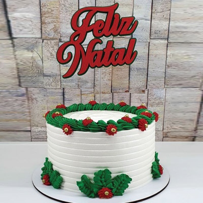 Cheerful Xmas Holly Cake