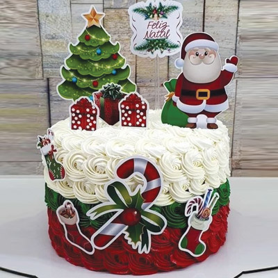 Santa Christmas Theme Cake