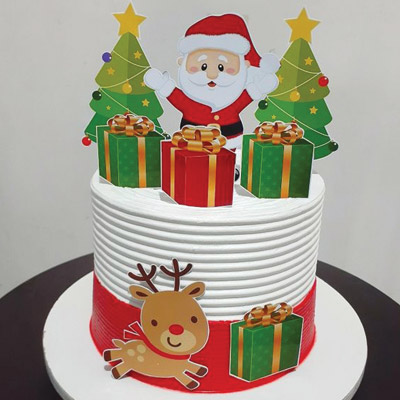 Santa with Gifts Theme Cake