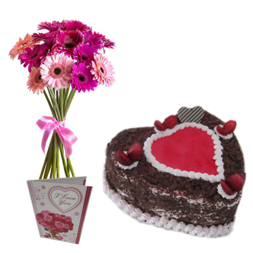 Cake with Gerbera Combo