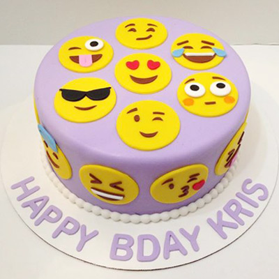 Emoji Faces Designer Fondant Theme Cake