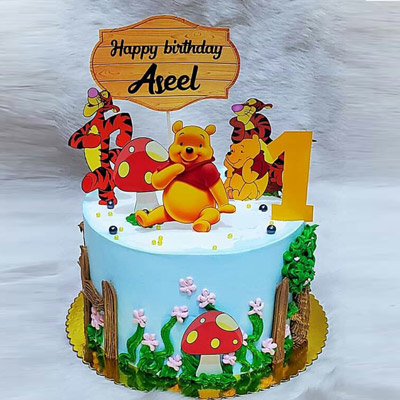 Winnie The Pooh And Friends Theme Cake 