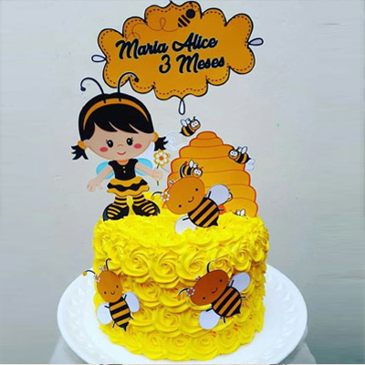 Lovely Honey Bee Girl Theme Cake 