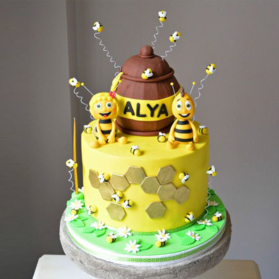 Twin Bees Theme Cake