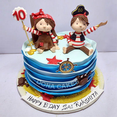Kids Pirates Theme Cake