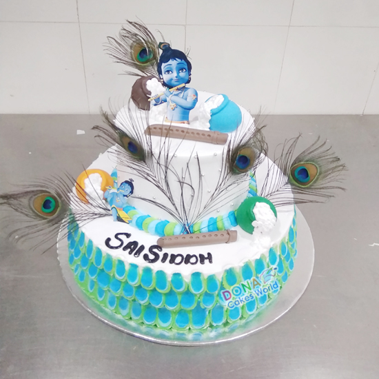 Krishna Theme Tier Cake