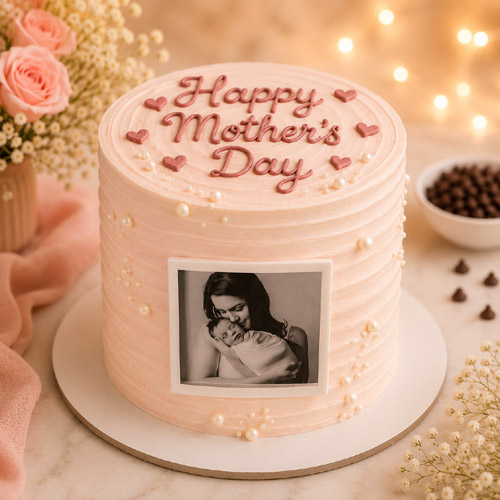 Elegant Mothers Day Photo Designer Cake