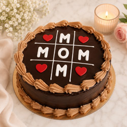 MOM Tic Tac Toe Chocolate Cake