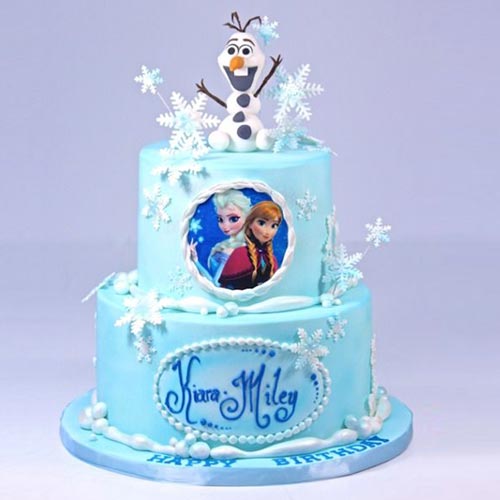 Elsa n Olaf Fondant Theme cake
