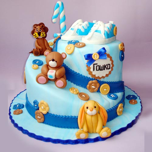 Bunny n Teddy Theme Cake