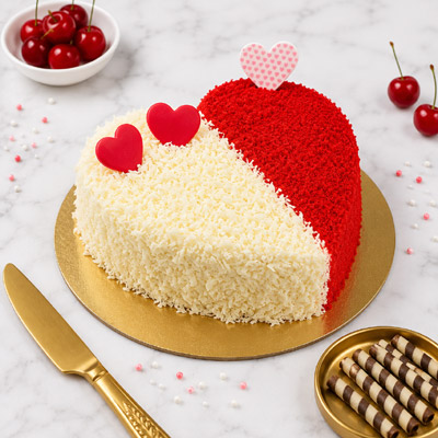 Heart Shaped Red velvet Cake 