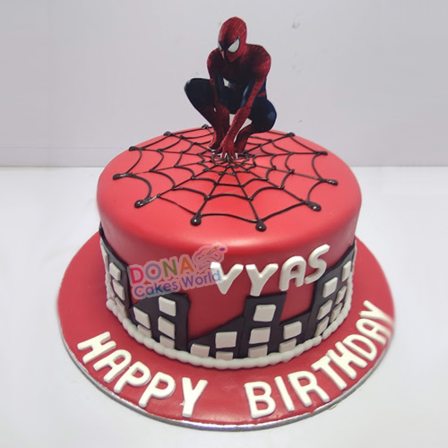 Marvel Spider Man Fondant Cake