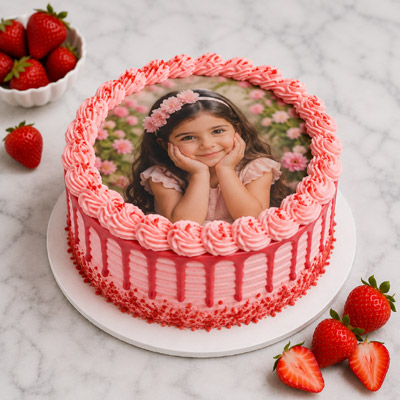 Strawberry Photo Cake