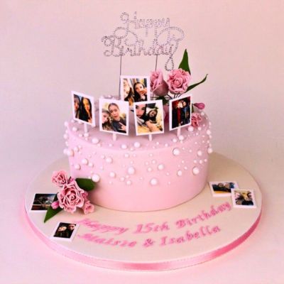 Golden Memories Photo Cake