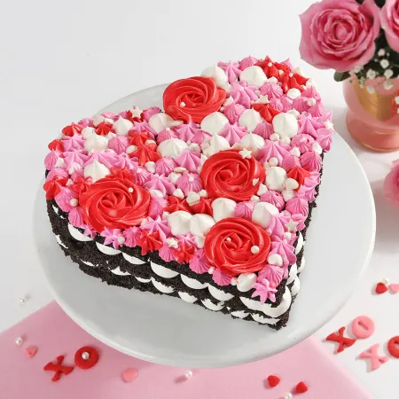Valentines Day Floral Cake