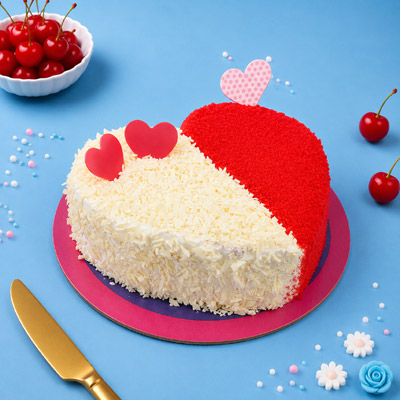 Heart Shaped Red velvet Cake 